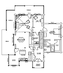 Custom design log home floor plan